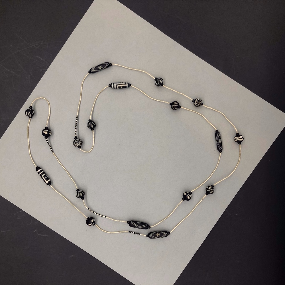 African Black Bead Necklace